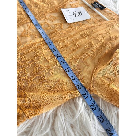 NWT Miss Chievous Women Embroidered Duster Jackets Coats‎ Yellow SZ Large - Picture 9 of 10